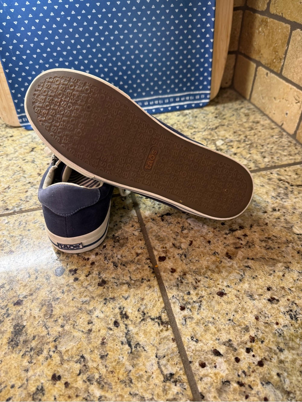 Taos Footwear Navy Canvas Sneakers with Cream Laces - Picture 7 of 7